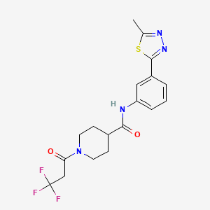 molecular formula C18H19F3N4O2S B3763254 N-[3-(5-methyl-1,3,4-thiadiazol-2-yl)phenyl]-1-(3,3,3-trifluoropropanoyl)piperidine-4-carboxamide 