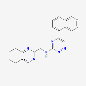 molecular formula C23H22N6 B3763272 N-[(4-methyl-5,6,7,8-tetrahydro-2-quinazolinyl)methyl]-5-(1-naphthyl)-1,2,4-triazin-3-amine 