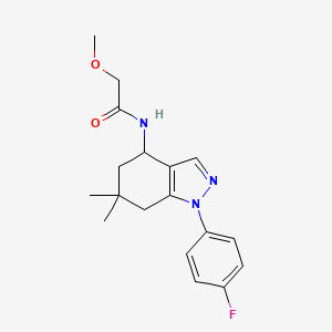 molecular formula C18H22FN3O2 B3763315 N-[1-(4-fluorophenyl)-6,6-dimethyl-4,5,6,7-tetrahydro-1H-indazol-4-yl]-2-methoxyacetamide 