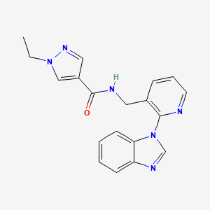 molecular formula C19H18N6O B3763348 N-{[2-(1H-benzimidazol-1-yl)-3-pyridinyl]methyl}-1-ethyl-1H-pyrazole-4-carboxamide 
