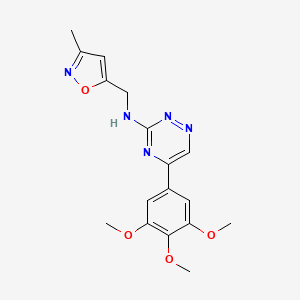 molecular formula C17H19N5O4 B3763394 N-[(3-methyl-5-isoxazolyl)methyl]-5-(3,4,5-trimethoxyphenyl)-1,2,4-triazin-3-amine 