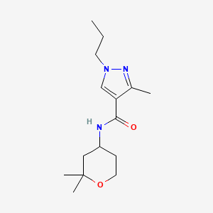 molecular formula C15H25N3O2 B3763479 N-(2,2-dimethyloxan-4-yl)-3-methyl-1-propylpyrazole-4-carboxamide 