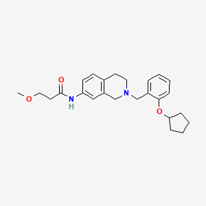 molecular formula C25H32N2O3 B3763485 N-[2-[(2-cyclopentyloxyphenyl)methyl]-3,4-dihydro-1H-isoquinolin-7-yl]-3-methoxypropanamide 