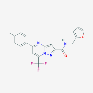 molecular formula C20H15F3N4O2 B376349 N-(furan-2-ylmethyl)-5-(4-methylphenyl)-7-(trifluoromethyl)pyrazolo[1,5-a]pyrimidine-2-carboxamide 