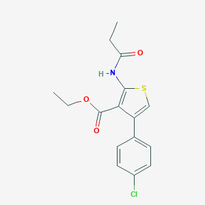 molecular formula C16H16ClNO3S B376350 Ethyl 4-(4-chlorophenyl)-2-(propanoylamino)thiophene-3-carboxylate CAS No. 380644-87-1