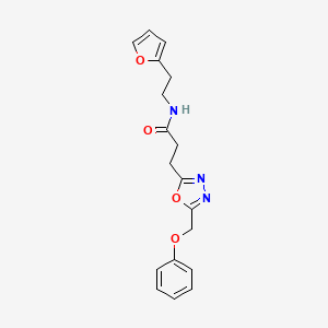 molecular formula C18H19N3O4 B3763503 N-[2-(2-furyl)ethyl]-3-[5-(phenoxymethyl)-1,3,4-oxadiazol-2-yl]propanamide 
