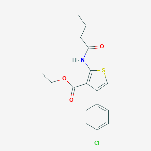 molecular formula C17H18ClNO3S B376354 Ethyl 2-(butanoylamino)-4-(4-chlorophenyl)thiophene-3-carboxylate CAS No. 380644-88-2