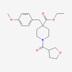 molecular formula C21H29NO5 B3763601 ethyl 4-(4-methoxybenzyl)-1-(tetrahydro-3-furanylcarbonyl)-4-piperidinecarboxylate 