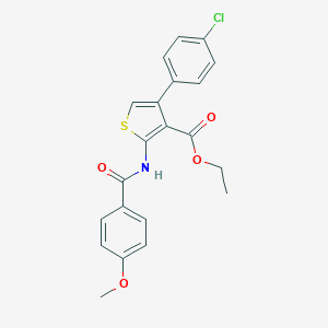 molecular formula C21H18ClNO4S B376363 Ethyl 4-(4-chlorophenyl)-2-[(4-methoxybenzoyl)amino]-3-thiophenecarboxylate CAS No. 380323-04-6
