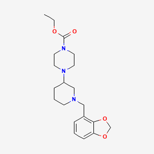 molecular formula C20H29N3O4 B3763669 ethyl 4-[1-(1,3-benzodioxol-4-ylmethyl)-3-piperidinyl]-1-piperazinecarboxylate 