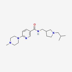molecular formula C20H33N5O B3763677 N-[(1-isobutyl-3-pyrrolidinyl)methyl]-6-(4-methyl-1-piperazinyl)nicotinamide 