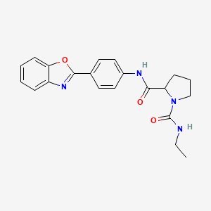 molecular formula C21H22N4O3 B3763715 N~2~-[4-(1,3-benzoxazol-2-yl)phenyl]-N~1~-ethyl-1,2-pyrrolidinedicarboxamide 