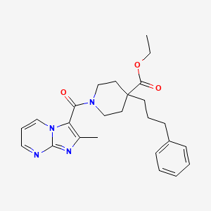 molecular formula C25H30N4O3 B3763724 ethyl 1-[(2-methylimidazo[1,2-a]pyrimidin-3-yl)carbonyl]-4-(3-phenylpropyl)-4-piperidinecarboxylate 