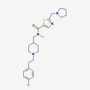 molecular formula C24H33FN4OS B3763756 N-({1-[2-(4-fluorophenyl)ethyl]-4-piperidinyl}methyl)-N-methyl-2-(1-pyrrolidinylmethyl)-1,3-thiazole-5-carboxamide 