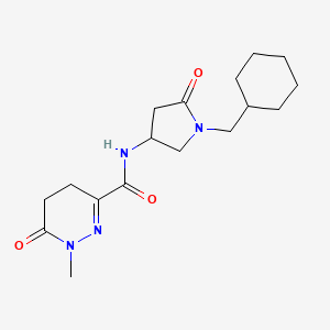 molecular formula C17H26N4O3 B3763763 N-[1-(cyclohexylmethyl)-5-oxo-3-pyrrolidinyl]-1-methyl-6-oxo-1,4,5,6-tetrahydro-3-pyridazinecarboxamide 