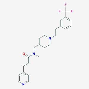 molecular formula C24H30F3N3O B3763795 N-methyl-3-(4-pyridinyl)-N-[(1-{2-[3-(trifluoromethyl)phenyl]ethyl}-4-piperidinyl)methyl]propanamide 