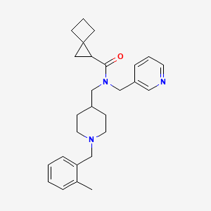molecular formula C27H35N3O B3763821 N-{[1-(2-methylbenzyl)-4-piperidinyl]methyl}-N-(3-pyridinylmethyl)spiro[2.3]hexane-1-carboxamide 