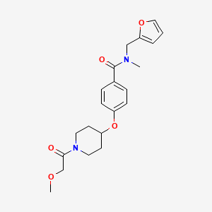 molecular formula C21H26N2O5 B3763852 N-(2-furylmethyl)-4-{[1-(methoxyacetyl)-4-piperidinyl]oxy}-N-methylbenzamide 