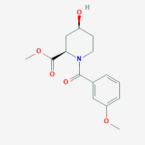 molecular formula C15H19NO5 B3763875 methyl (2R,4S)-4-hydroxy-1-(3-methoxybenzoyl)piperidine-2-carboxylate 
