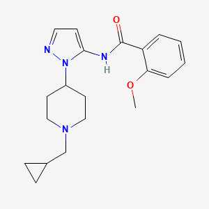 molecular formula C20H26N4O2 B3763882 N-{1-[1-(cyclopropylmethyl)-4-piperidinyl]-1H-pyrazol-5-yl}-2-methoxybenzamide 