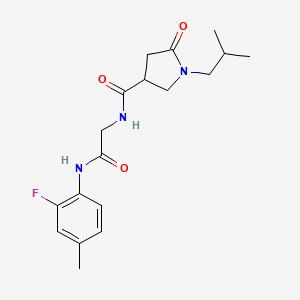 molecular formula C18H24FN3O3 B3763896 N-{2-[(2-fluoro-4-methylphenyl)amino]-2-oxoethyl}-1-isobutyl-5-oxopyrrolidine-3-carboxamide 