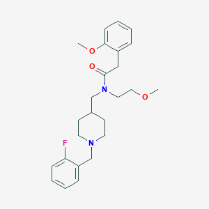 molecular formula C25H33FN2O3 B3763914 N-{[1-(2-fluorobenzyl)-4-piperidinyl]methyl}-N-(2-methoxyethyl)-2-(2-methoxyphenyl)acetamide 