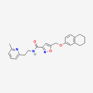 molecular formula C23H25N3O3 B3763925 N-[2-(6-methyl-2-pyridinyl)ethyl]-5-[(5,6,7,8-tetrahydro-2-naphthalenyloxy)methyl]-3-isoxazolecarboxamide 