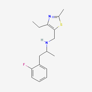molecular formula C16H21FN2S B3763953 N-[(4-ethyl-2-methyl-1,3-thiazol-5-yl)methyl]-1-(2-fluorophenyl)propan-2-amine 
