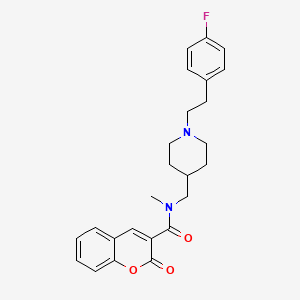 molecular formula C25H27FN2O3 B3763962 N-[[1-[2-(4-fluorophenyl)ethyl]piperidin-4-yl]methyl]-N-methyl-2-oxochromene-3-carboxamide 