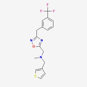 molecular formula C17H16F3N3OS B3763973 N-methyl-1-(3-thienyl)-N-({3-[3-(trifluoromethyl)benzyl]-1,2,4-oxadiazol-5-yl}methyl)methanamine 
