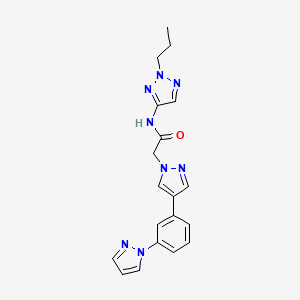 molecular formula C19H20N8O B3764000 N-(2-propyltriazol-4-yl)-2-[4-(3-pyrazol-1-ylphenyl)pyrazol-1-yl]acetamide 