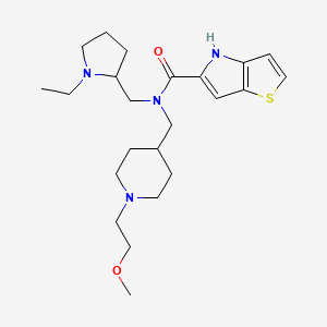 molecular formula C23H36N4O2S B3764023 N-[(1-ethyl-2-pyrrolidinyl)methyl]-N-{[1-(2-methoxyethyl)-4-piperidinyl]methyl}-4H-thieno[3,2-b]pyrrole-5-carboxamide 