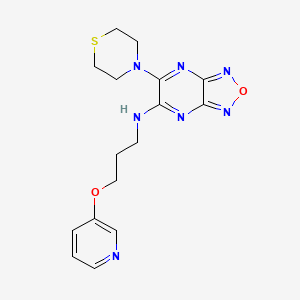 molecular formula C16H19N7O2S B3764040 N-[3-(3-pyridinyloxy)propyl]-6-(4-thiomorpholinyl)[1,2,5]oxadiazolo[3,4-b]pyrazin-5-amine 