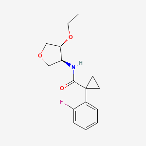 molecular formula C16H20FNO3 B3764081 N-[(3S,4R)-4-ethoxyoxolan-3-yl]-1-(2-fluorophenyl)cyclopropane-1-carboxamide 