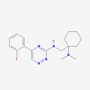 molecular formula C18H24FN5 B3764087 N-[[1-(dimethylamino)cyclohexyl]methyl]-5-(2-fluorophenyl)-1,2,4-triazin-3-amine 