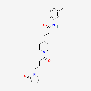 molecular formula C23H33N3O3 B3764099 N-(3-methylphenyl)-3-{1-[4-(2-oxo-1-pyrrolidinyl)butanoyl]-4-piperidinyl}propanamide 