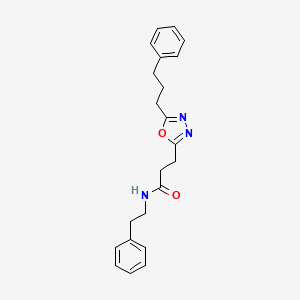 molecular formula C22H25N3O2 B3764147 N-(2-phenylethyl)-3-[5-(3-phenylpropyl)-1,3,4-oxadiazol-2-yl]propanamide 