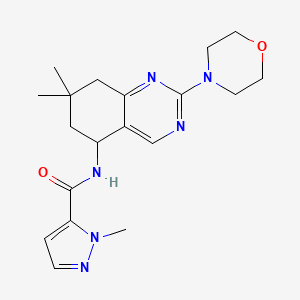 molecular formula C19H26N6O2 B3764168 N-[7,7-dimethyl-2-(4-morpholinyl)-5,6,7,8-tetrahydro-5-quinazolinyl]-1-methyl-1H-pyrazole-5-carboxamide 