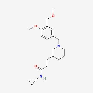 molecular formula C21H32N2O3 B3764177 N-cyclopropyl-3-{1-[4-methoxy-3-(methoxymethyl)benzyl]-3-piperidinyl}propanamide 