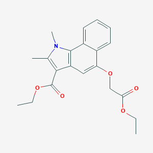 molecular formula C21H23NO5 B376422 ethyl 5-(2-ethoxy-2-oxoethoxy)-1,2-dimethyl-1H-benzo[g]indole-3-carboxylate CAS No. 634593-64-9