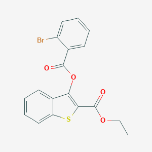 molecular formula C18H13BrO4S B376428 Ethyl 3-[(2-bromobenzoyl)oxy]-1-benzothiophene-2-carboxylate 