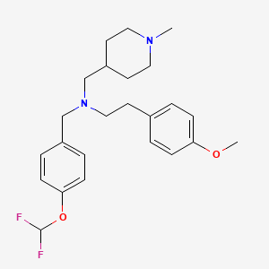 molecular formula C24H32F2N2O2 B3764295 N-[[4-(difluoromethoxy)phenyl]methyl]-2-(4-methoxyphenyl)-N-[(1-methylpiperidin-4-yl)methyl]ethanamine 