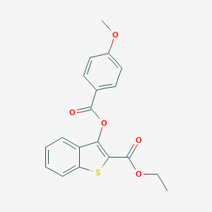 molecular formula C19H16O5S B376431 Ethyl 3-[(4-methoxybenzoyl)oxy]-1-benzothiophene-2-carboxylate CAS No. 380645-41-0