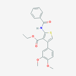 molecular formula C22H21NO5S B376432 Ethyl 2-benzamido-4-(3,4-dimethoxyphenyl)thiophene-3-carboxylate CAS No. 342383-49-7