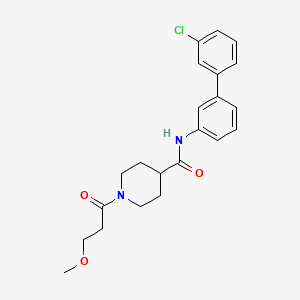 molecular formula C22H25ClN2O3 B3764330 N-(3'-chloro-3-biphenylyl)-1-(3-methoxypropanoyl)-4-piperidinecarboxamide 