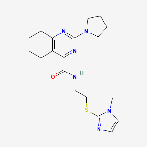 molecular formula C19H26N6OS B3764338 N-[2-(1-methylimidazol-2-yl)sulfanylethyl]-2-pyrrolidin-1-yl-5,6,7,8-tetrahydroquinazoline-4-carboxamide 