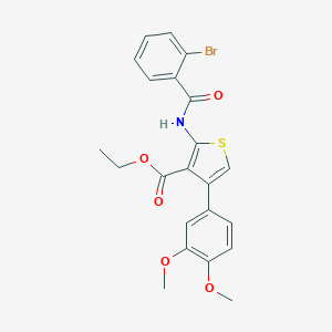 molecular formula C22H20BrNO5S B376435 Ethyl 2-[(2-bromobenzoyl)amino]-4-(3,4-dimethoxyphenyl)-3-thiophenecarboxylate CAS No. 342383-50-0