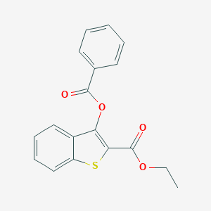 molecular formula C18H14O4S B376436 Ethyl 3-(benzoyloxy)-1-benzothiophene-2-carboxylate 