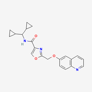 molecular formula C21H21N3O3 B3764362 N-(dicyclopropylmethyl)-2-[(6-quinolinyloxy)methyl]-1,3-oxazole-4-carboxamide 