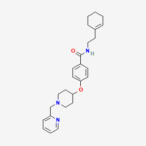 molecular formula C26H33N3O2 B3764410 N-[2-(1-cyclohexen-1-yl)ethyl]-4-{[1-(2-pyridinylmethyl)-4-piperidinyl]oxy}benzamide 